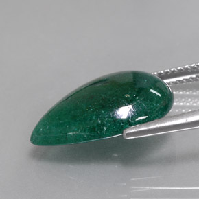 Aventurina verde natural 7,95ct, formato de pêra, translúcido