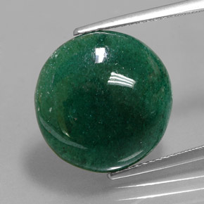 Aventurina verde natural 11,75ct, corte redondo, translúcido