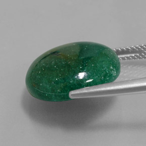 Aventurina verde natural 11,75ct, corte redondo, translúcido