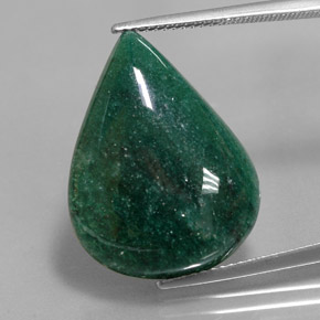 Aventurina verde natural 16,78ct, formato de pêra, translúcido