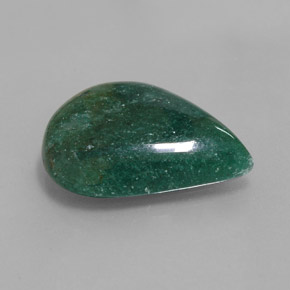 Aventurina verde natural 16,78ct, formato de pêra, translúcido