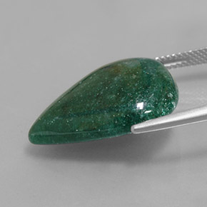 Aventurina verde natural 16,78ct, formato de pêra, translúcido