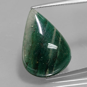 Aventurina verde natural 12,71ct, formato de pêra, translúcido
