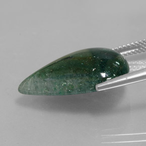 Aventurina verde natural 12,71ct, formato de pêra, translúcido