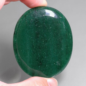 Aventurina verde natural 106,65ct, corte oval, translúcido