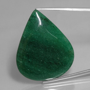 Aventurina verde natural 46,12ct, formato de pêra, translúcido