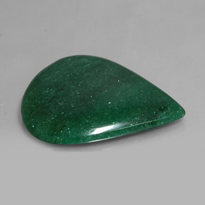 Aventurina verde natural 46,12ct, formato de pêra, translúcido
