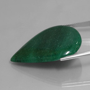 Aventurina verde natural 46,12ct, formato de pêra, translúcido