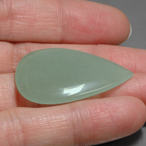 Aventurina verde natural 23,01ct, formato de pêra, translúcido