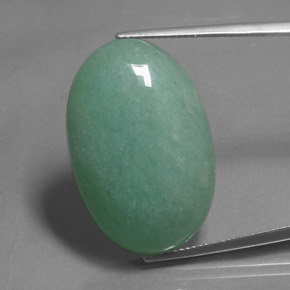 Aventurina verde natural 33,49ct, corte oval, opaco