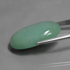 Aventurina verde natural 33,49ct, corte oval, opaco