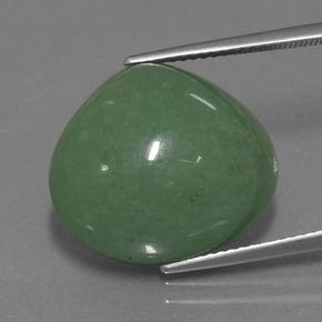 Aventurina verde natural 21,35ct, formato de pêra, translúcido