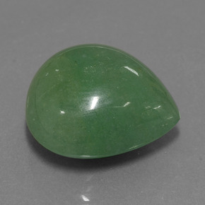 Aventurina verde natural 31,37ct, formato de pêra, translúcido