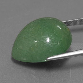 Aventurina verde natural 31,37ct, formato de pêra, translúcido