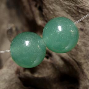 Pedras preciosas de aventurina verde natural de 7,18 ct, esfera / bola, translúcido