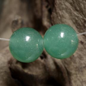 Pedras preciosas de aventurina verde natural de 7,18 ct, esfera / bola, translúcido