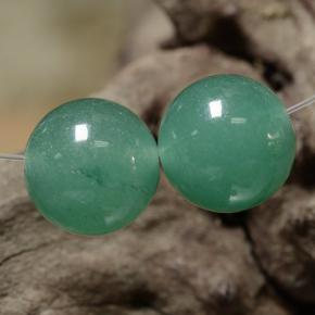 Pedras preciosas de aventurina verde natural de 7,40 ct, esfera / bola, translúcido