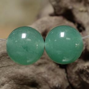 Pedras preciosas de aventurina verde natural de 7,40 ct, esfera / bola, translúcido