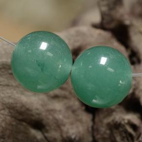 Pedras preciosas de aventurina verde natural de 7,40 ct, esfera / bola, translúcido