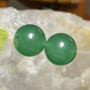 Pedras preciosas de aventurina verde natural de 22,65 ct, esfera / bola, translúcido