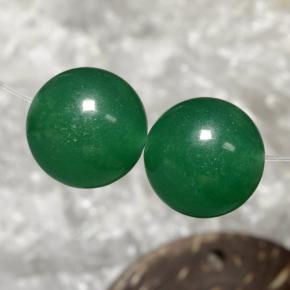 Pedras preciosas de aventurina verde natural de 23,10 ct, esfera / bola, translúcido