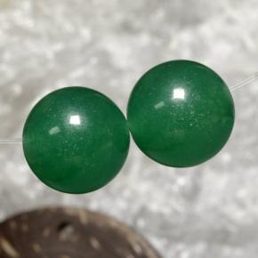 Pedras preciosas de aventurina verde natural de 23,10 ct, esfera / bola, translúcido