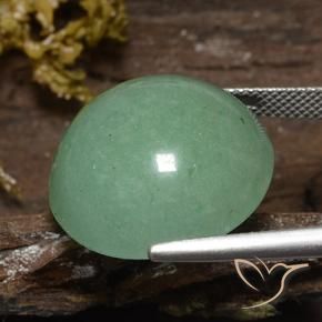 Aventurina Verde Musgo Pálido Natural 24.39ct, Corte Redondo, Translúcido
