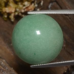 Aventurina verde natural 24,50ct, corte redondo, opaco