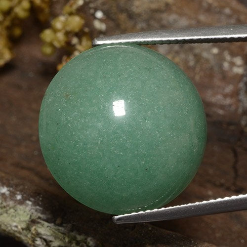 Aventurina verde natural 23,81ct, corte redondo, translúcido