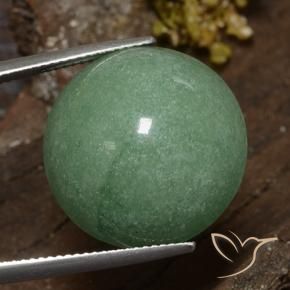 Aventurina Verde médio Natural 24.31ct, Redondo, Opaco