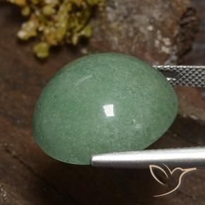 Aventurina Verde médio Natural 24.31ct, Redondo, Opaco