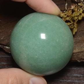 Aventurina verde natural 186,72ct, corte redondo, opaco