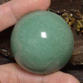 Aventurina verde natural 186,72ct, corte redondo, opaco