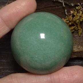 Aventurina verde natural 186,28ct, corte redondo, opaco