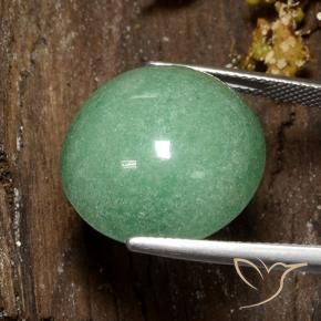Aventurina Verde Musgo Pálido Natural 23.68ct, Redondo, Opaco