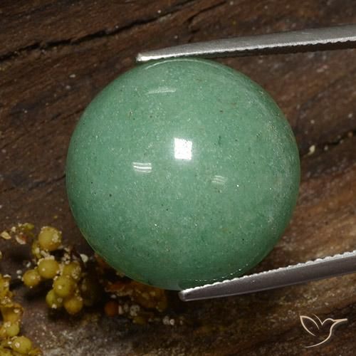 24.56ct Natural Verde médio Aventurina, Redondo, Opaco