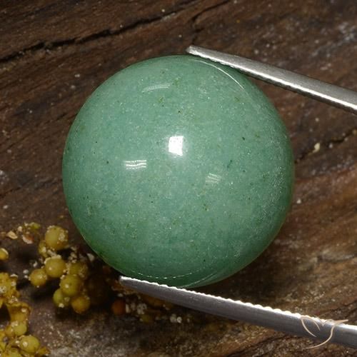 Aventurina Verde médio Natural 24.56ct, Redondo, Opaco
