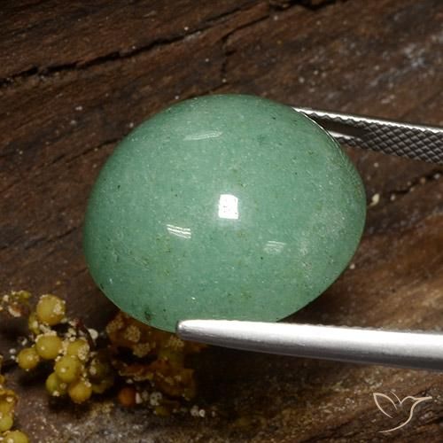 Aventurina Verde médio Natural 24.56ct, Redondo, Opaco