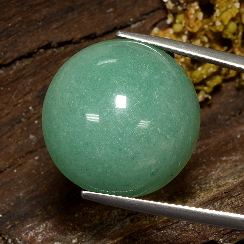 Aventurina verde natural 24,49ct, corte redondo, opaco