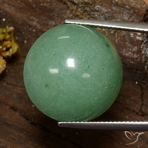25.70ct Natural Verde Musgo Pálido Aventurina, Redondo, Opaco