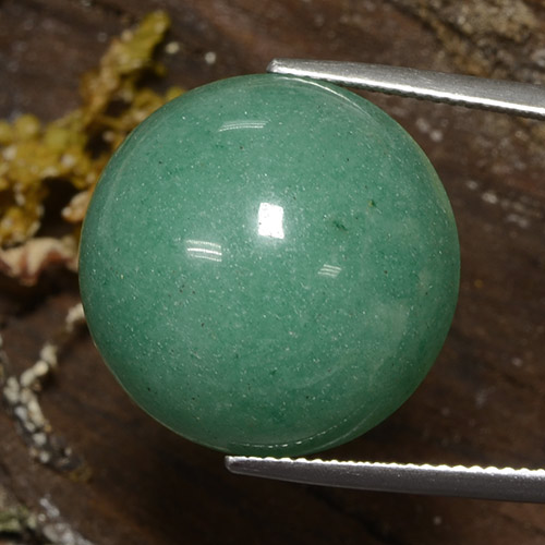 Aventurina verde natural 26,90ct, corte redondo, opaco