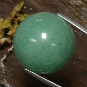 Aventurina verde natural 26,90ct, corte redondo, opaco