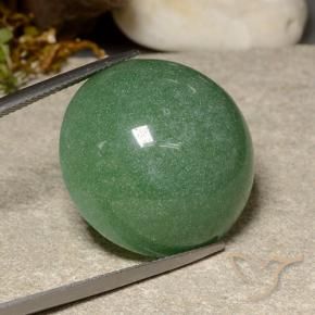 Aventurina verde pinho Natural 46.56ct, Redondo, Translúcido