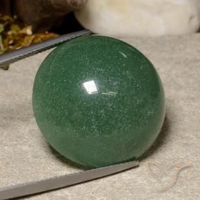 Aventurina Verde médio Natural 47.09ct, Redondo, Translúcido