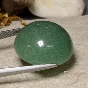 Aventurina Verde médio Natural 47.09ct, Redondo, Translúcido