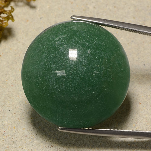 Aventurina verde natural 50,64ct, corte redondo, translúcido