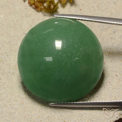 Aventurina verde 47,08 quilates, corte redondo 24,5 mm do Brasil, Photo A