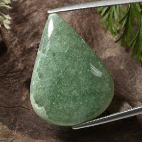 Aventurina verde natural 18,14ct, formato de pêra, translúcido