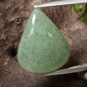 Aventurina verde natural 10,93ct, formato de pêra, translúcido