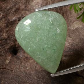 Aventurina verde natural 10,93ct, formato de pêra, translúcido